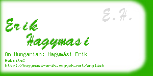 erik hagymasi business card